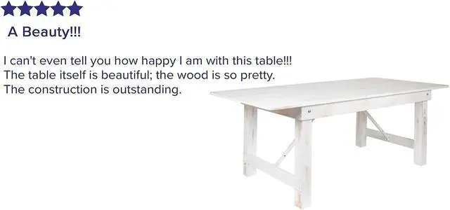 Alt view image 9 of 16 - HERCULES Series 7' x 40" Rectangular Antique Rustic White Solid Pine Folding Farm Table