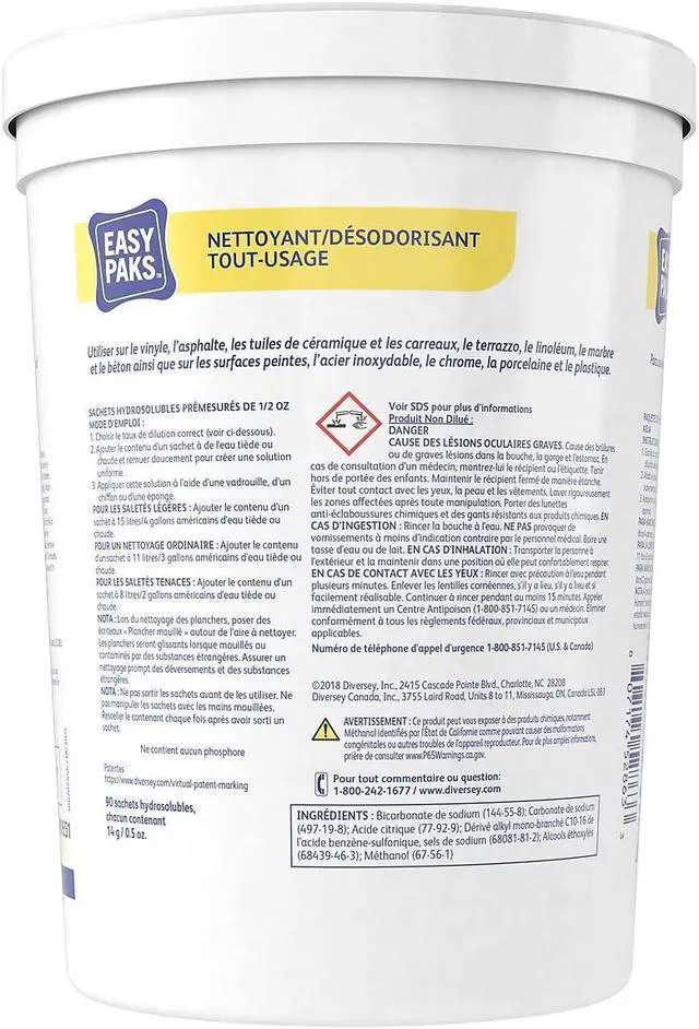 Alt view image 3 of 5 - Easy Paks All-Purpose Cleaner/Deodorizer 90 .5 oz Packets/Tub 2 Tubs/Carton 990651