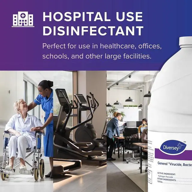 Alt view image 10 of 10 - Diversey 100898636 Cleaner and Disinfectant, 1 Gal.,PK4