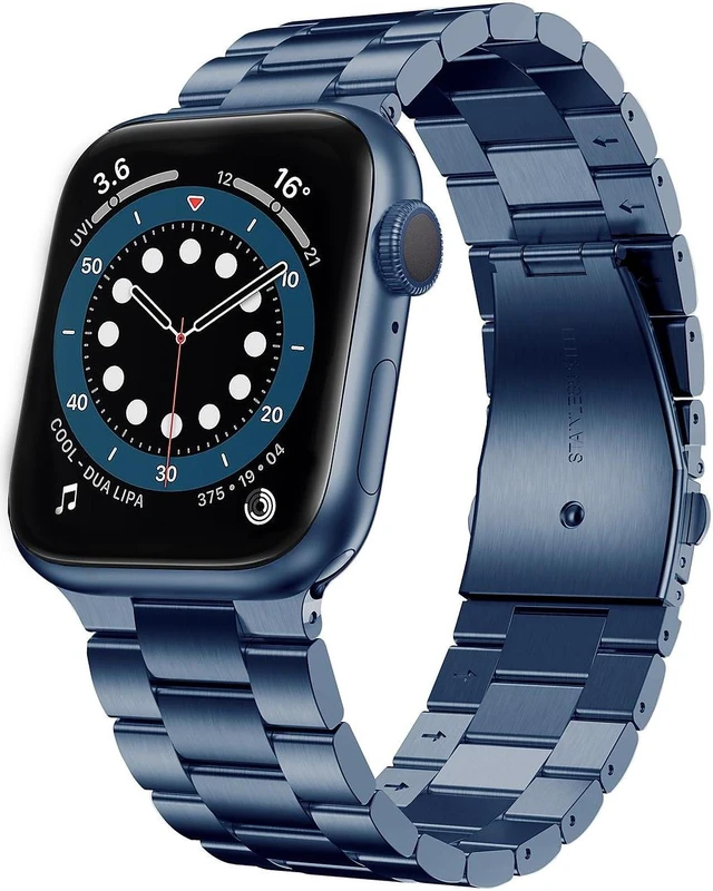 Main image of Worryfree Gadgets Classic Metal Wristband for Apple Watch Blue 42/44/45/49mm (WX150-BLU45)