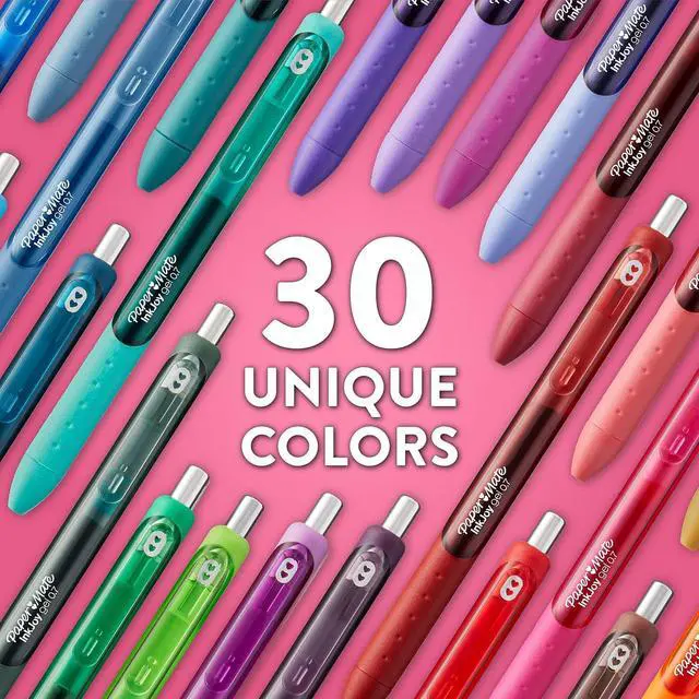 Alt view image 6 of 6 - Paper Mate InkJoy Retractable Gel Pen Medium Point 0.7mm Assorted Ink 30/Pack (2132015)