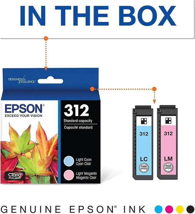 Alt view image 2 of 7 - Epson T312 Claria Standard Capacity Ink Cartridge, 3 Pack, Cyan/Magenta/Yellow