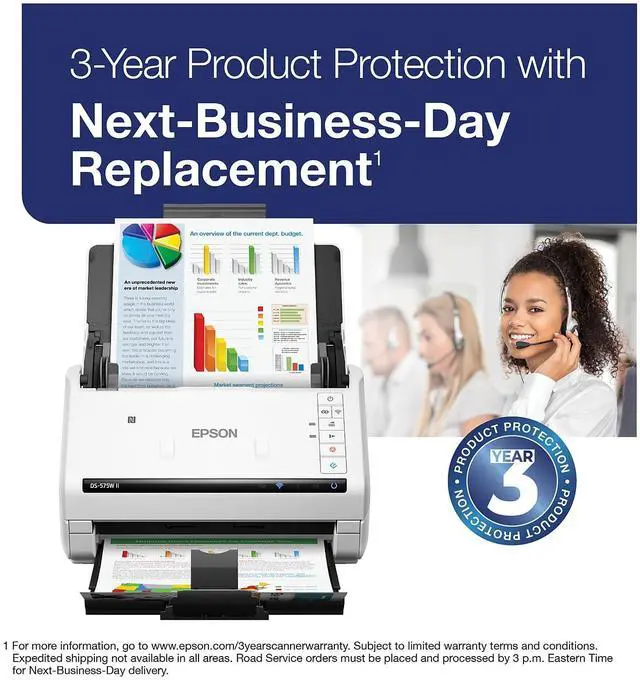 Alt view image 13 of 14 - Epson DS-575W II Contact Image Sensor CIS Duplex Document Scanner