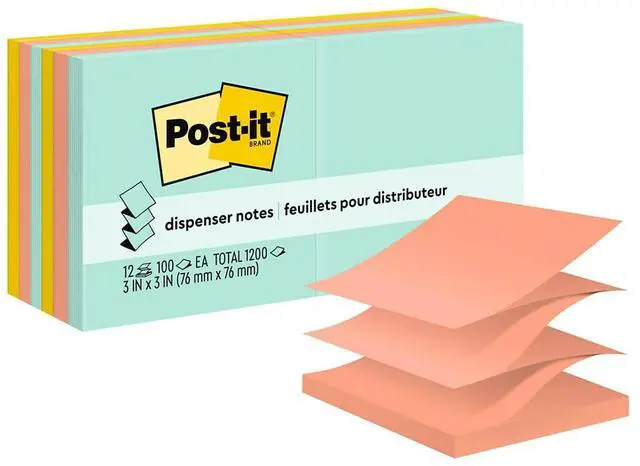 Alt view image 20 of 20 - Post-it Original Pop-up Refill 3 x 3 Assorted Marseille Colors 100-Sheet 12/Pack R33012AP