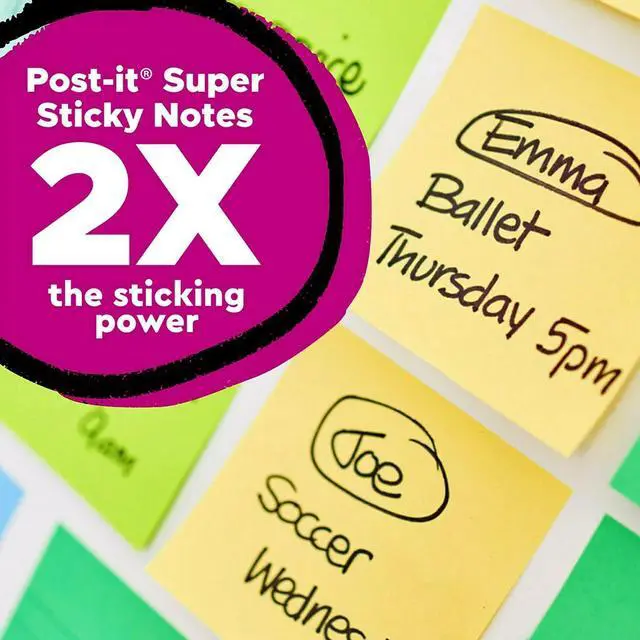 Alt view image 4 of 8 - Post-it Recycled Super Sticky Notes 3" x 3" Canary Collection 70 Sheet/Pad 12 Pads/Pack (654R-12SSCY)