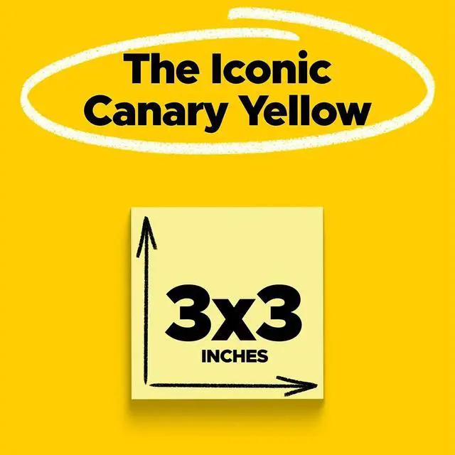 Alt view image 4 of 20 - Post-it Notes Cabinet Pack 3" x 3" Canary Yellow 24/Pads (654-24CP) 653423