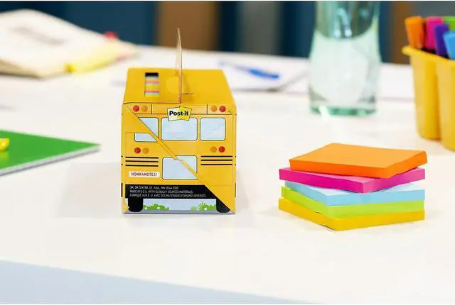 Alt view image 13 of 13 - Post-it Super Sticky Notes Bus Cabinet Pack Assorted Bright Colors 65 Sheets/Pad 24 Pads/Pack (654-24SSBUS) 65424SSBUS