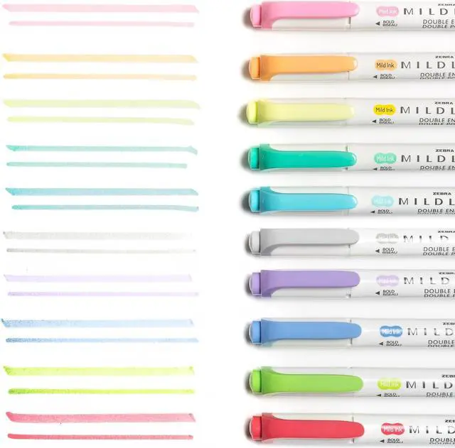 Alt view image 10 of 16 - Zebra Mildliner Double Ended Highlighter Chisel/Bullet Tip Assorted Colors 78101