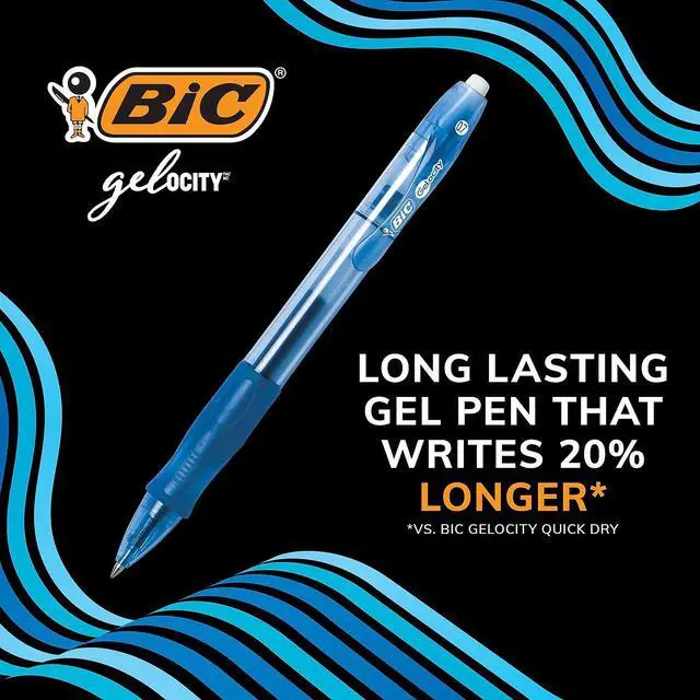 Alt view image 16 of 20 - Bic Gel-ocity Retractable Gel Pen Black Ink .7mm Medium Dozen RLC11BK