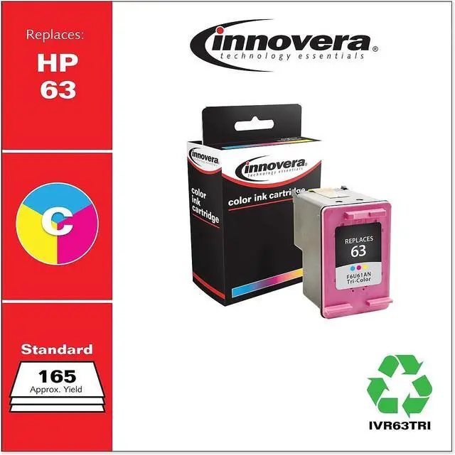 Alt view image 17 of 20 - Innovera Remanufactured Tri-Color Ink IVR63TRI, Replacement for HP 63 Ink Cartridge