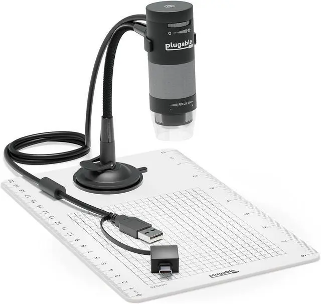 Alt view image 18 of 20 - Plugable USB 2.0 Digital Microscope with Flexible Arm Observation Stand Compatible With Windows, Mac, Linux (2MP, 250x Magnification)