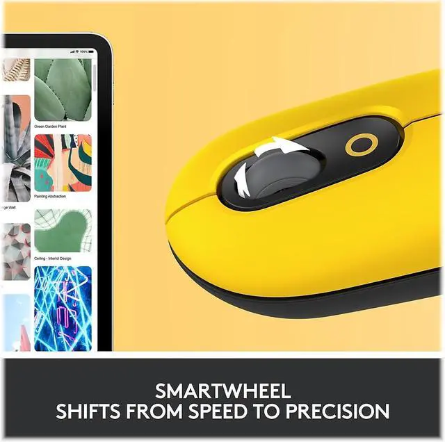 Alt view image 19 of 20 - Logitech POP Mouse with Customizable Emojis for Windows & Mac - Blast Yellow