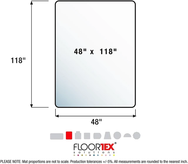 Alt view image 13 of 14 - Advantagemat® Vinyl Rectangular Chair Mat for Carpets up to 1/4" - 48" x 118", FR1130025EV