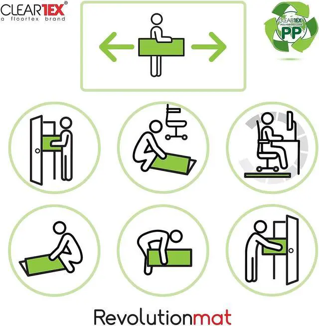 Alt view image 7 of 9 - Ecotex Floortex Revolutionmat 35" x 46" Rectangular Chair Mat for Hard Floor Polypropylene (NCMFLLAC0002)