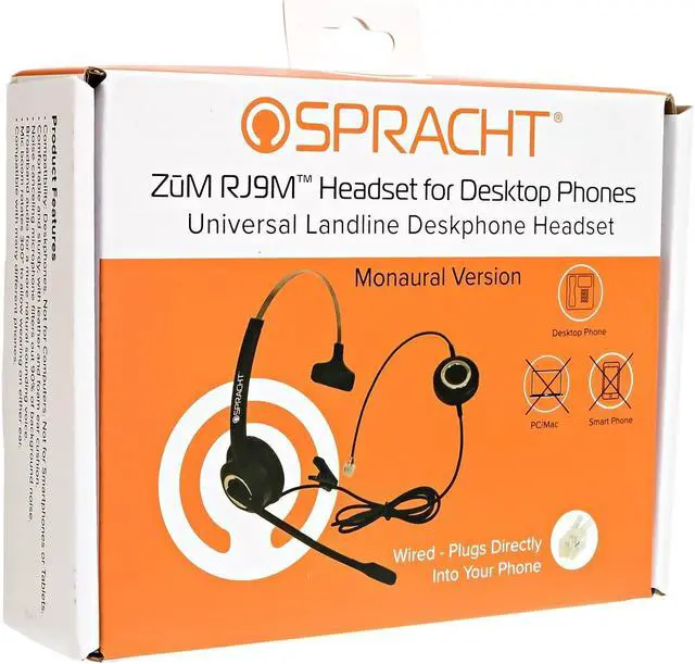 Alt view image 17 of 17 - Zum RJ9M Universal Desktop Headset - Monaural