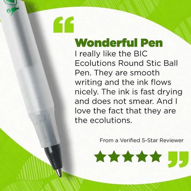 Alt view image 20 of 20 - BIC Ecolutions Round Stic Ballpoint Pen Blue Ink 1mm Medium 50/Pack GSME509BE