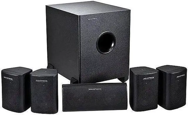 Alt view image 10 of 17 - Monoprice 5.1 Channel Home Theater Satellite Speakers And Subwoofer - Black
