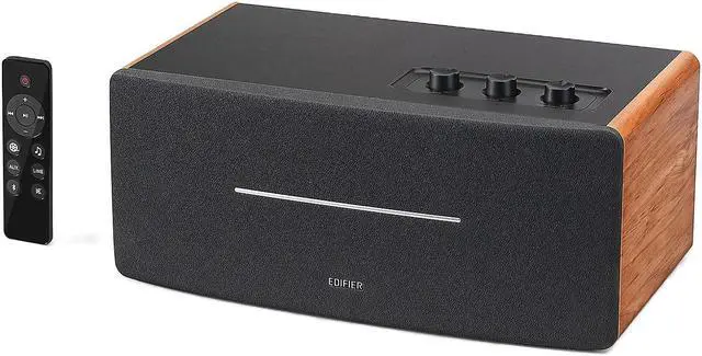 Alt view image 2 of 13 - Edifier D12 Bookshelf Speaker - Integrated Desktop Stereo Bluetooth Speaker- Wooden Enclosure