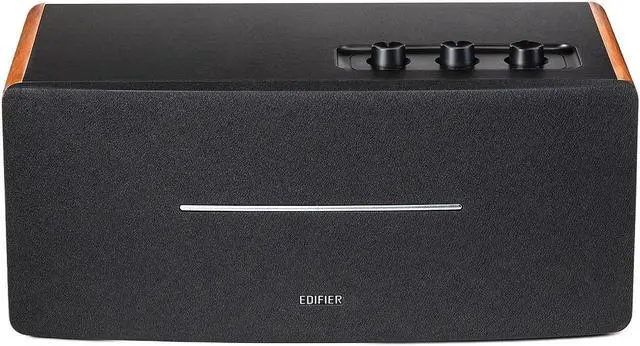 Alt view image 12 of 13 - Edifier D12 Bookshelf Speaker - Integrated Desktop Stereo Bluetooth Speaker- Wooden Enclosure