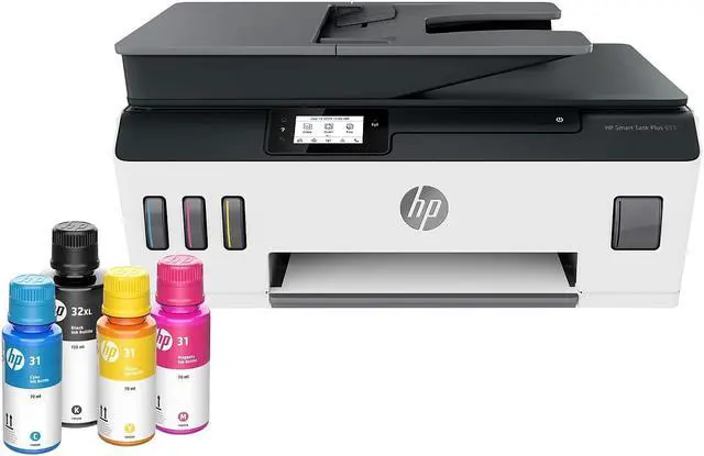 Alt view image 7 of 20 - HP Smart Tank Plus 651 Wireless All-in-One InkJet Printer, Color Mobile Print,