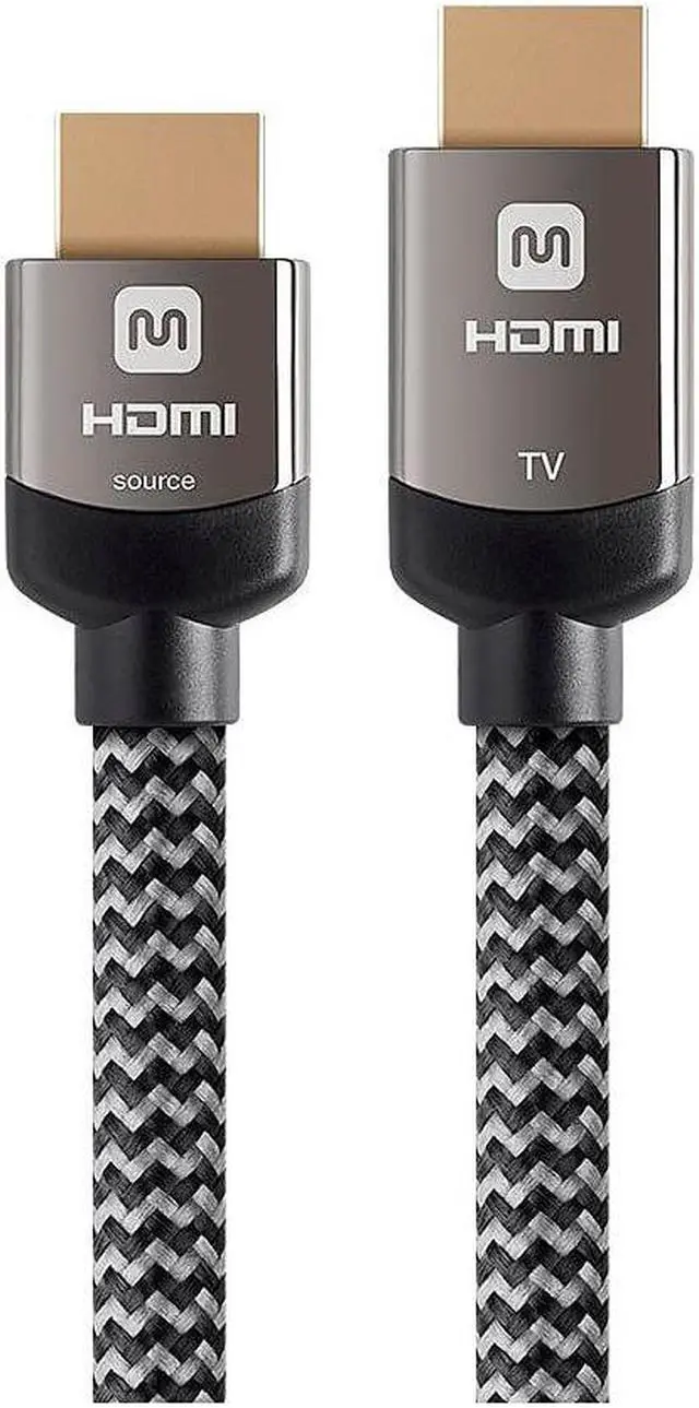 Alt view image 6 of 15 - Monoprice Braided HDMI Cable - 100 Feet - Gray | High Speed, Active Chipset, 4K@60Hz, 18Gbps, HDR, 24AWG, YUV, 4:4:4, CL3 - Luxe Series