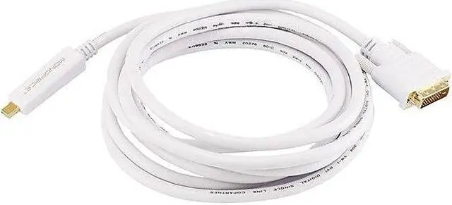 Alt view image 4 of 7 - Monoprice 10Ft 32Awg Mini Displayport To Dvi Cable - White