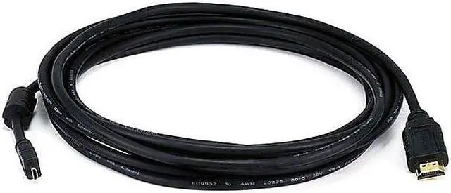 Alt view image 3 of 8 - Monoprice Standard HDMI Cable - 15 Feet - Black | With HDMI Micro Connector, 1080i @ 60Hz, 4.95Gbps, 34AWG