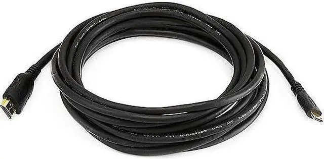 Alt view image 4 of 8 - Monoprice Standard HDMI Cable - 15 Feet - Black | With HDMI Micro Connector, 1080i @ 60Hz, 4.95Gbps, 34AWG