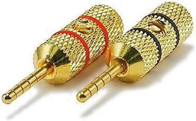 Alt view image 11 of 11 - Monoprice High Quality Gold Plated Speaker Banana Plugs – 5 Pairs – Open Screw Type, For Speaker Wire, Home Theater, Wall Plates And More