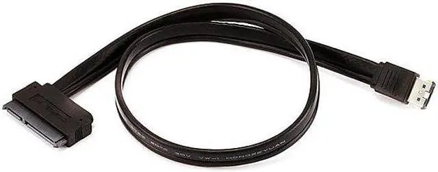 Alt view image 10 of 15 - Monoprice 108492 19-Inch eSATAp to SATA 22-Pin Cable, Black