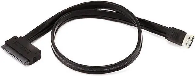 Alt view image 12 of 15 - Monoprice 108492 19-Inch eSATAp to SATA 22-Pin Cable, Black