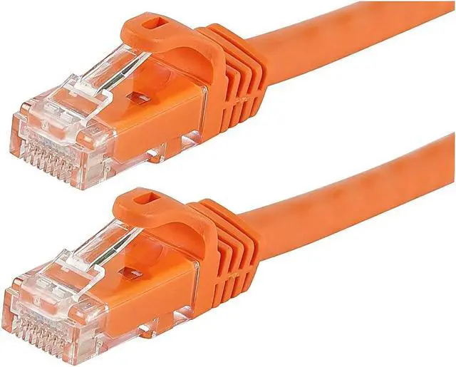 Alt view image 3 of 4 - Monoprice Cat6 Ethernet Patch Cable - 10 Feet - Orange | Network Internet Cord - RJ45, Stranded, 550Mhz, UTP, Pure Bare Copper Wire, 24AWG - Flexboot Series