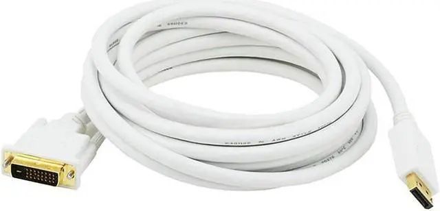Alt view image 10 of 15 - Monoprice DisplayPort to DVI Cable - 15 Feet - White | 28AWG, Pure Copper Cores