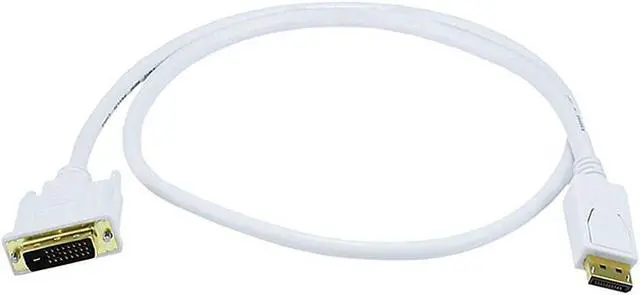 Alt view image 4 of 10 - Monoprice 3ft 28AWG DisplayPort to DVI Cable - White