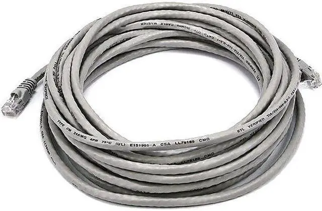 Alt view image 5 of 9 - Monoprice Cat6 Ethernet Patch Cable - 25 Feet - Gray | Network Internet Cord - RJ45, Stranded, 550Mhz, UTP, Pure Bare Copper Wire, 24AWG