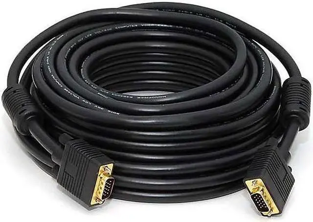 Alt view image 4 of 13 - Monoprice Super VGA Cable - 50 Feet - Black | Male to Male With Ferrites For In-Wall Installation | Gold Plated, CL2 Rated