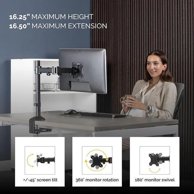 Alt view image 14 of 19 - Fellowes Reflex Single Monitor Arm 8502501