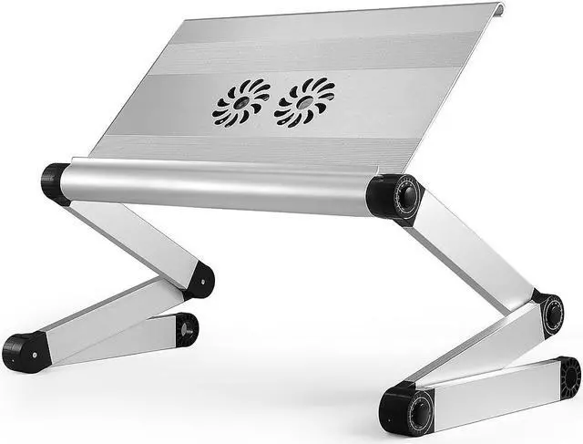 Alt view image 8 of 14 - WorkEZ Executive Laptop Cooling Stand Adjustable Laptop Desk for Bed foldable laptop stand with FAN USB Ports computer lap desk for laptop holder for bed laptop table ergonomic laptop stand for bed