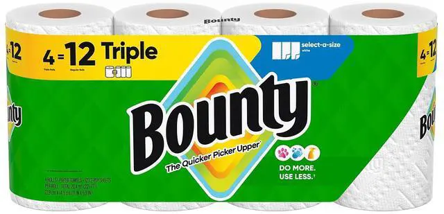 Main image of Bounty Select-A-Size Paper Towels Paper Towels 2-Ply 135 Sheets/Roll 4 Rolls/Pack (06134)