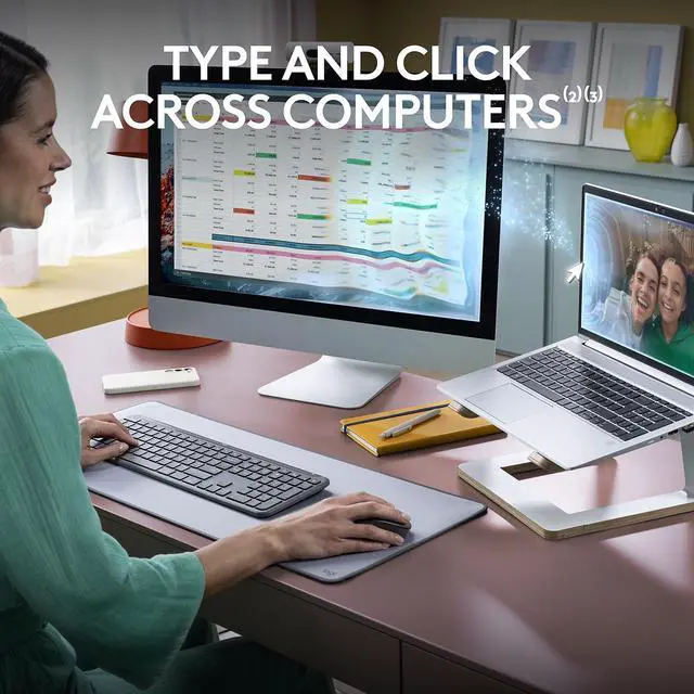Alt view image 9 of 20 - Logitech MK955 Wireless Keyboard and Optical Mouse Combo Black (920-012425)