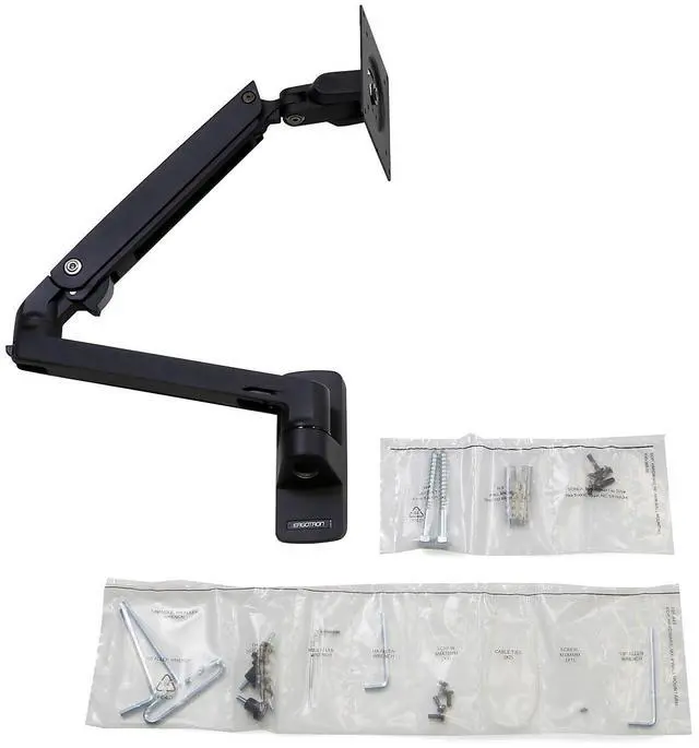 Alt view image 5 of 7 - Ergotron MXV Wall Monitor Arm Matte Black 45-505-224