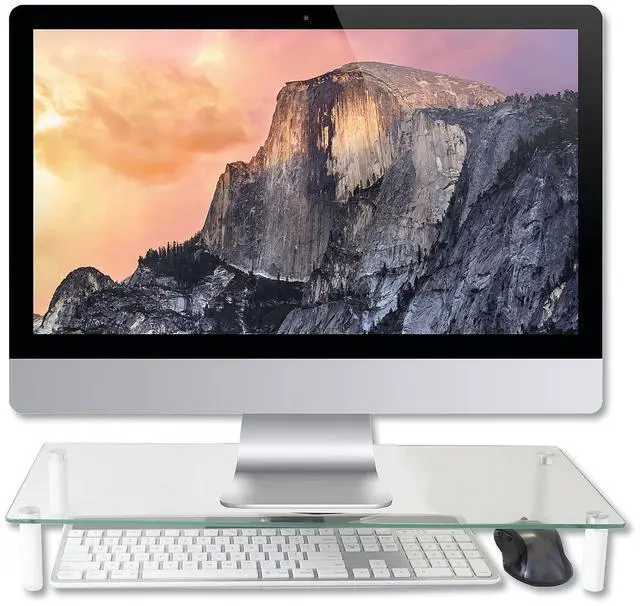 Alt view image 14 of 14 - Kantek Glass Monitor Riser White MS370