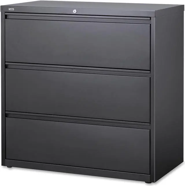 Alt view image 2 of 11 - Lorell Lateral File 3-Drawer 42"x18-5/8"x40-1/4" Charcoal 60405