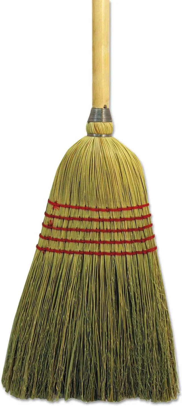Alt view image 2 of 6 - Boardwalk Parlor Broom Yucca/Corn Fiber Bristles 42" Wood Handle Natural 926YEA
