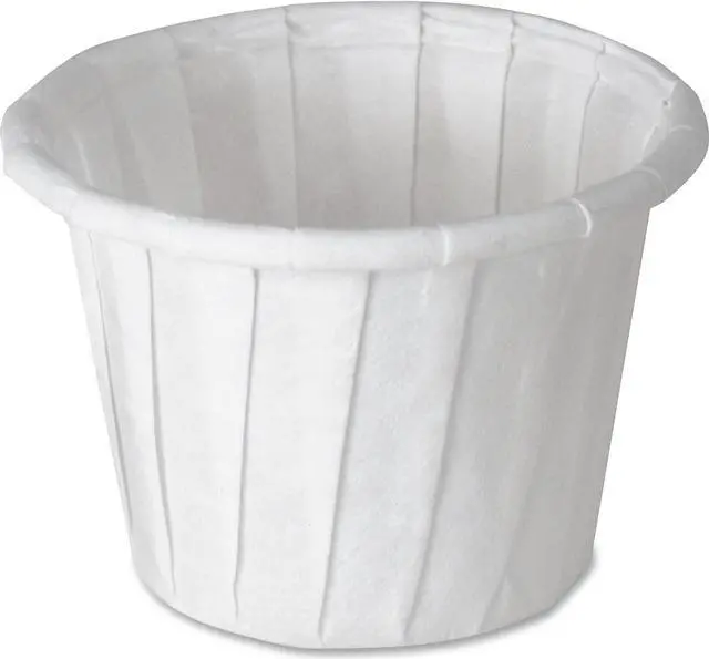 Alt view image 2 of 3 - SOLO Cup Company 075 Paper Portion Cups, .75oz, White, 250/Bag, 20 Bags/Carton, 1 Carton