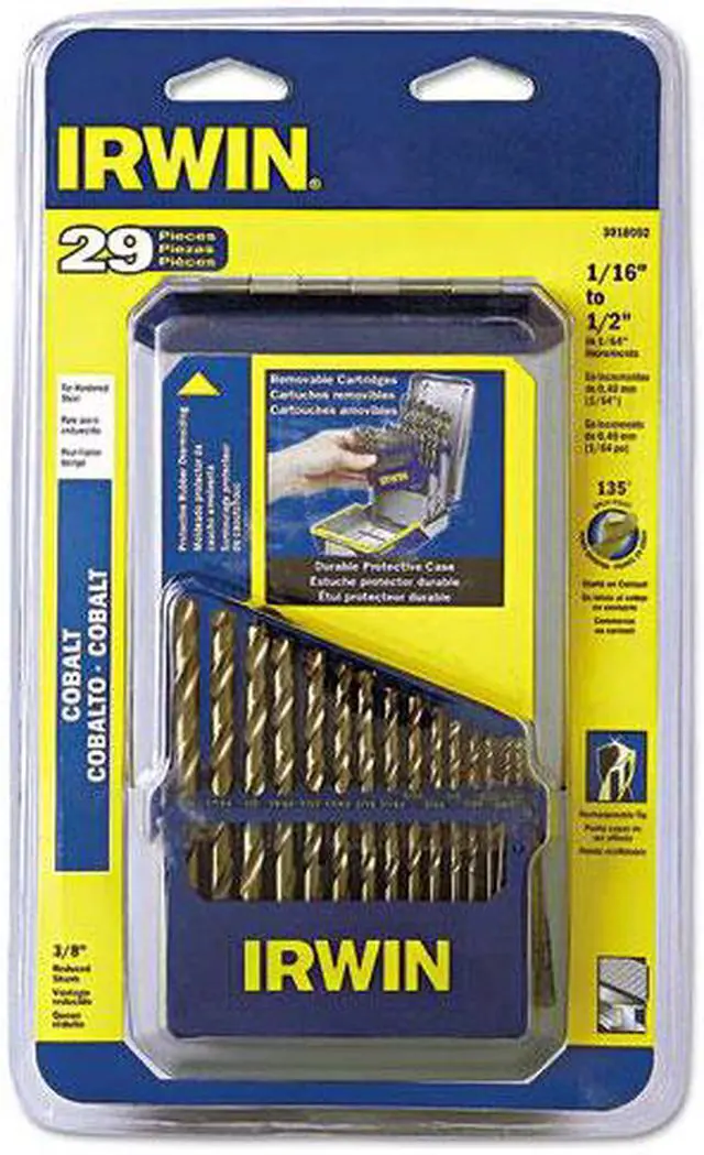 Alt view image 8 of 11 - Irwin Hanson 3018002 29-Piece Cobalt M-35 Metal Index Drill Bit Set