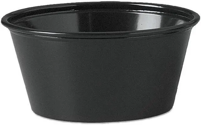 Main image of Plastic Souffle Portion Cups, 3 1/4 oz., Black, 250/Bag, 2500/Carton
