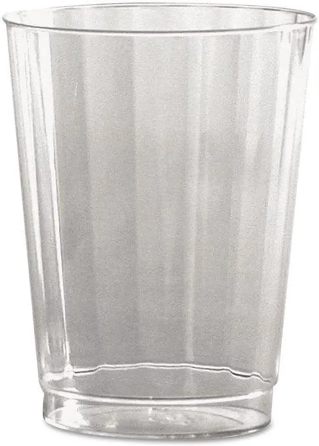 Main image of WNA Classic Crystal Plastic Tumblers 10 oz. Clear Fluted Tall 12/Pack CC10240