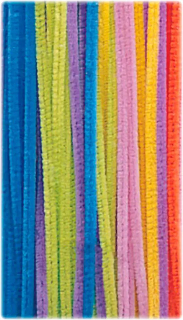 Alt view image 2 of 2 - The Chenille Kraft Company Striped Stems 12"x1/4" 100 Pcs 12/PK Neon Ast 711004