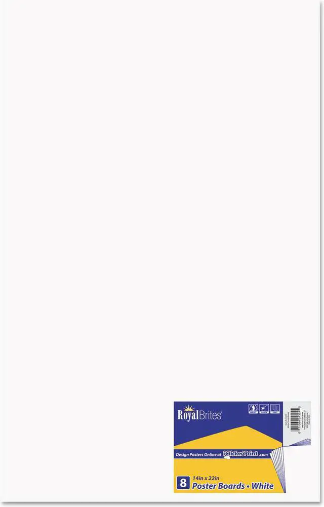 Main image of Royal Brites Premium Coated Poster Board, 14 X 22, White, 8/Pack 24324